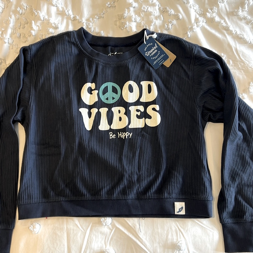 Be Hippy “Good Vibes” Cropped Sweatshirt